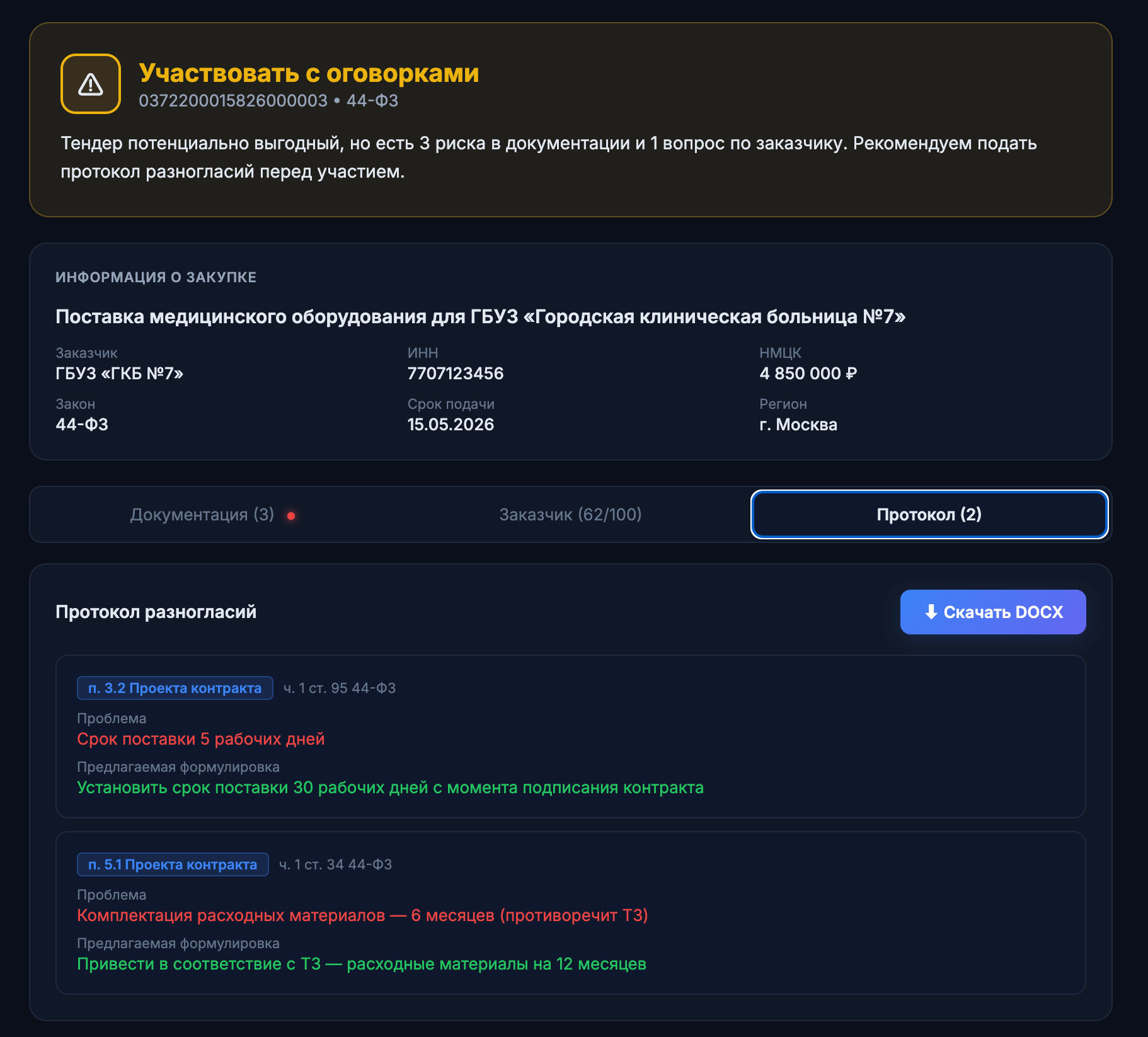 AI-Тендер — анализ документации тендера